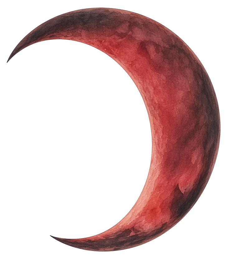 Luna roja en cuarto menguante