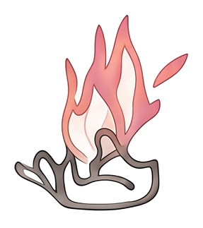 Un fuego pequeño, encendido
